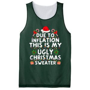 Funny Due To Inflation This Is My Ugly Sweater For Christmas Mesh Reversible Basketball Jersey Tank