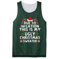 Funny Due To Inflation This Is My Ugly Sweater For Christmas Mesh Reversible Basketball Jersey Tank