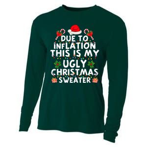 Funny Due To Inflation This Is My Ugly Sweater For Christmas Cooling Performance Long Sleeve Crew