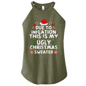 Funny Due To Inflation This Is My Ugly Sweater For Christmas Women's Perfect Tri Rocker Tank