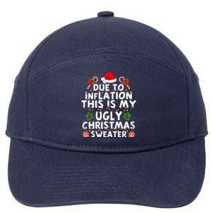 Funny Due To Inflation This Is My Ugly Sweater For Christmas 7-Panel Snapback Hat