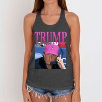 Funny Donald Trump Miss Me Yet Vintage 90s Trump Pink Women's Knotted Racerback Tank