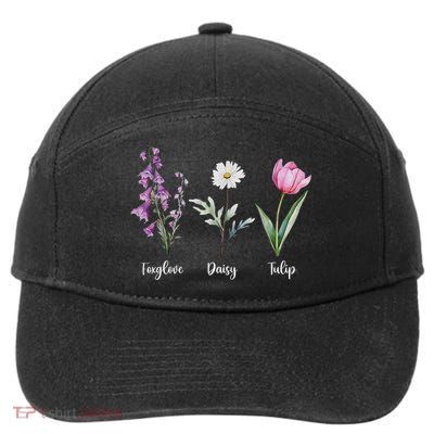 Foxglove Daisy Tulip Floral 7-Panel Snapback Hat