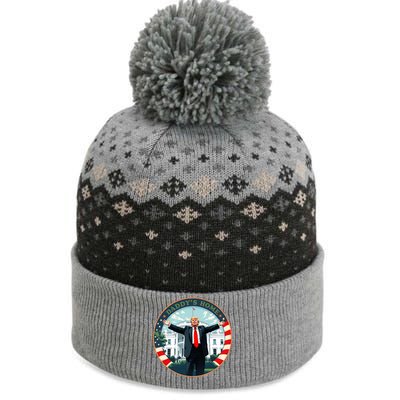 Funny Donald Trump White House 2024 President 47 Daddys Home The Baniff Cuffed Pom Beanie