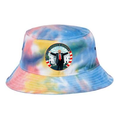 Funny Donald Trump White House 2024 President 47 Daddys Home Tie Dye Newport Bucket Hat