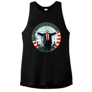 Funny Donald Trump White House 2024 President 47 Daddys Home Ladies PosiCharge Tri-Blend Wicking Tank