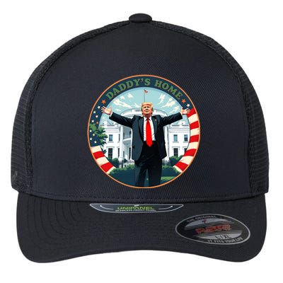 Funny Donald Trump White House 2024 President 47 Daddys Home Flexfit Unipanel Trucker Cap