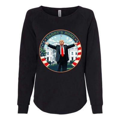 Funny Donald Trump White House 2024 President 47 Daddys Home Womens California Wash Sweatshirt