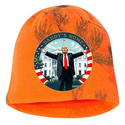 Funny Donald Trump White House 2024 President 47 Daddys Home Kati - Camo Knit Beanie