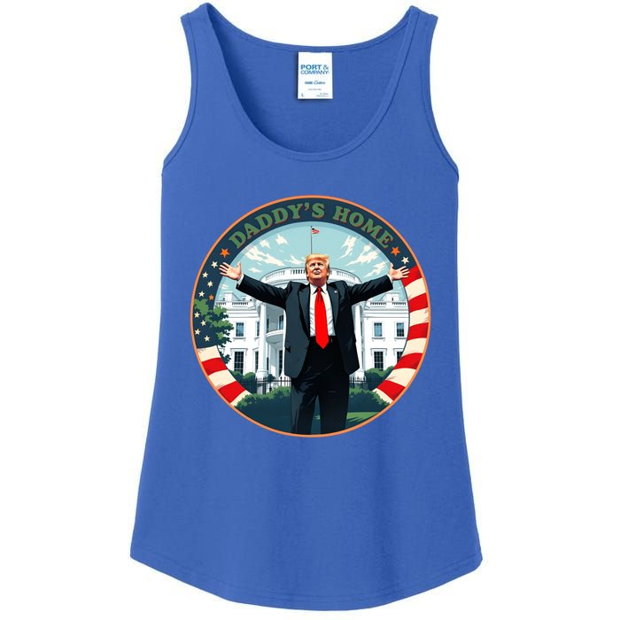 Funny Donald Trump White House 2024 President 47 Daddys Home Ladies Essential Tank