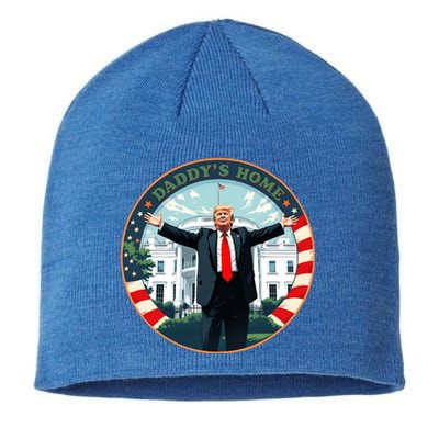 Funny Donald Trump White House 2024 President 47 Daddys Home Sustainable Beanie