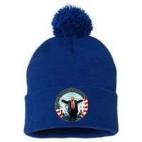 Funny Donald Trump White House 2024 President 47 Daddys Home Pom Pom 12in Knit Beanie