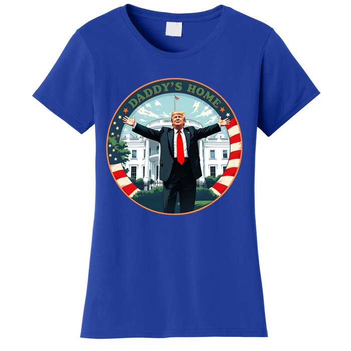 Funny Donald Trump White House 2024 President 47 Daddys Home Women's T-Shirt