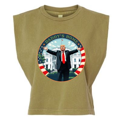 Funny Donald Trump White House 2024 President 47 Daddys Home Garment-Dyed Women's Muscle Tee