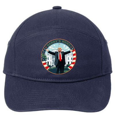 Funny Donald Trump White House 2024 President 47 Daddys Home 7-Panel Snapback Hat