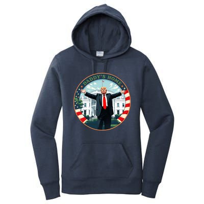 Funny Donald Trump White House 2024 President 47 Daddys Home Women's Pullover Hoodie