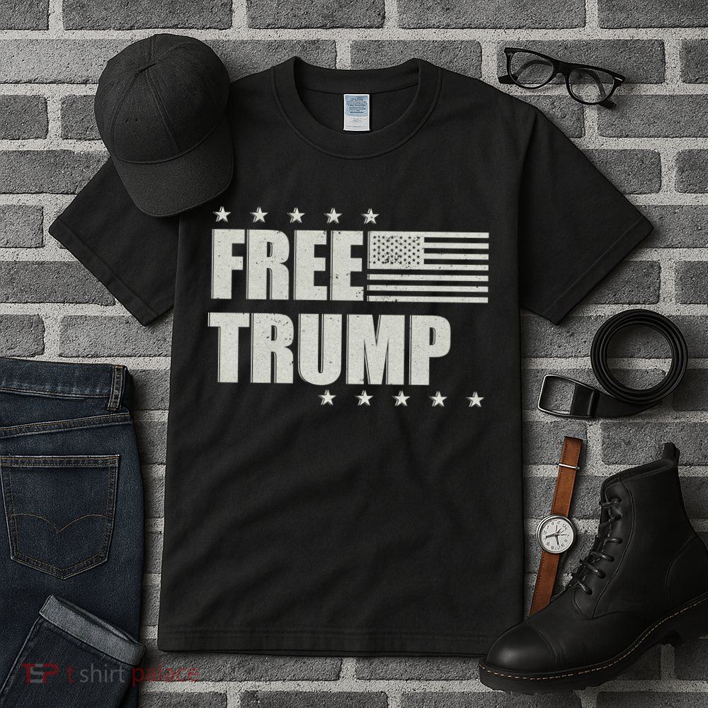 Free Donald Trump American Flag Tall T-Shirt