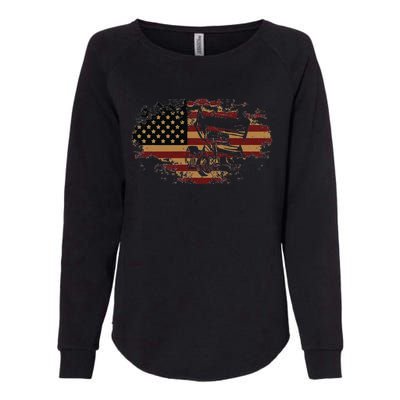 Funny Dirt Track Racing Sprint Car Vintage Usa American Flag Gift Womens California Wash Sweatshirt