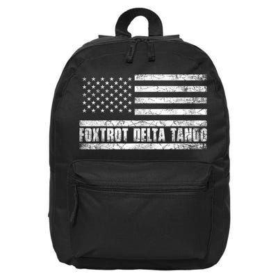 Foxtrot Delta Tangos Vintage 16 in Basic Backpack