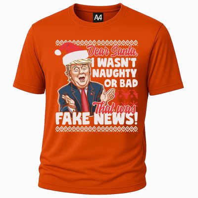 Funny Donald Trump Fake News Ugly Christmas Style Gift Cooling Performance Crew T-Shirt