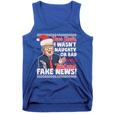 Funny Donald Trump Fake News Ugly Christmas Style Gift Tank Top