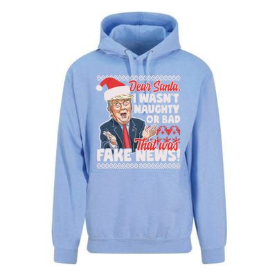 Funny Donald Trump Fake News Ugly Christmas Style Gift Unisex Surf Hoodie