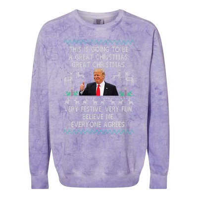 Funny Donald Trump Merry Christmas Xmas Pajamas Holiday Ugly Colorblast Crewneck Sweatshirt