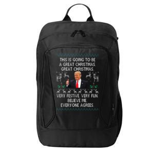 Funny Donald Trump Merry Christmas Xmas Pajamas Holiday Ugly City Backpack