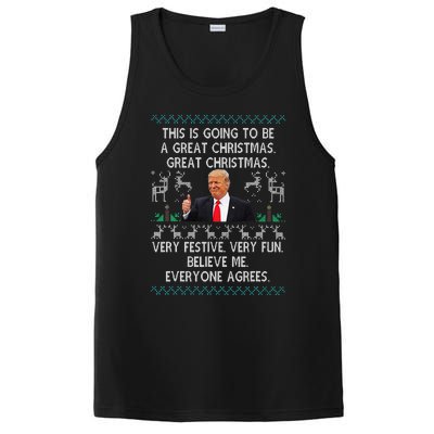 Funny Donald Trump Merry Christmas Xmas Pajamas Holiday Ugly PosiCharge Competitor Tank