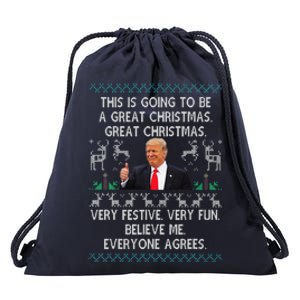 Funny Donald Trump Merry Christmas Xmas Pajamas Holiday Ugly Drawstring Bag