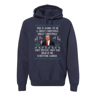 Funny Donald Trump Merry Christmas Xmas Pajamas Holiday Ugly Premium Hoodie