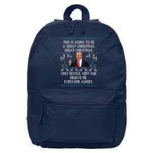 Funny Donald Trump Merry Christmas Xmas Pajamas Holiday Ugly 16 in Basic Backpack