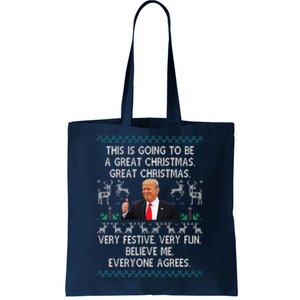 Funny Donald Trump Merry Christmas Xmas Pajamas Holiday Ugly Tote Bag