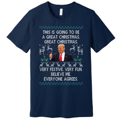 Funny Donald Trump Merry Christmas Xmas Pajamas Holiday Ugly Premium T-Shirt