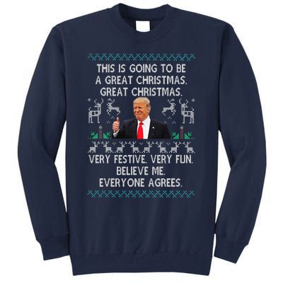 Funny Donald Trump Merry Christmas Xmas Pajamas Holiday Ugly Tall Sweatshirt