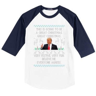 Funny Donald Trump Merry Christmas Xmas Pajamas Holiday Ugly Baseball Sleeve Shirt