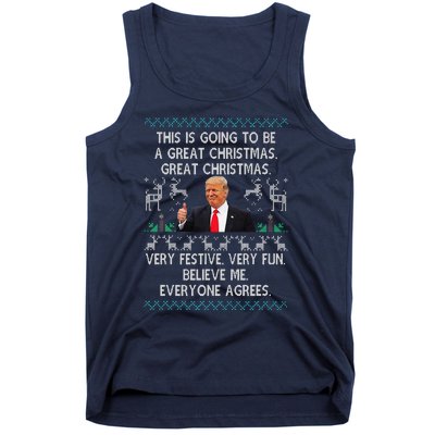 Funny Donald Trump Merry Christmas Xmas Pajamas Holiday Ugly Tank Top