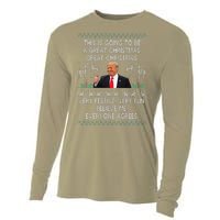 Funny Donald Trump Merry Christmas Xmas Pajamas Holiday Ugly Cooling Performance Long Sleeve Crew