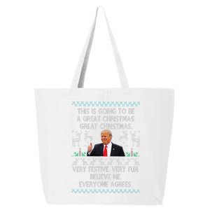 Funny Donald Trump Merry Christmas Xmas Pajamas Holiday Ugly 25L Jumbo Tote