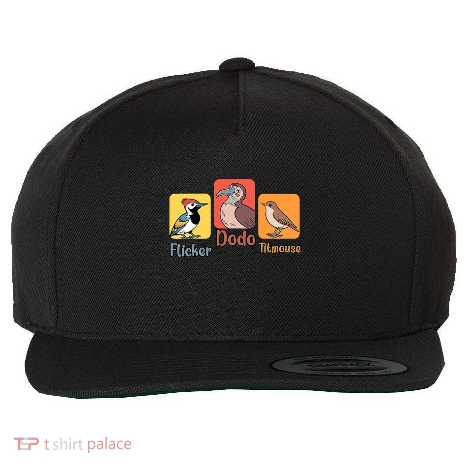 Flicker Dodo Titmouse Bird Lover Nature Lover Wool Snapback Cap