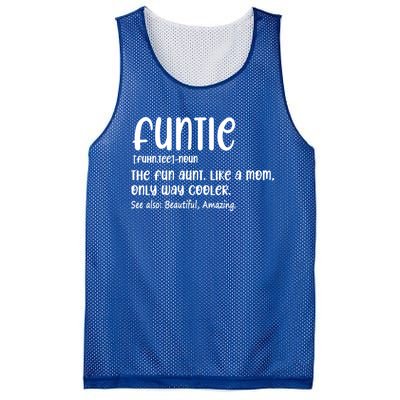 Funtie Definition The Fun Aunt Like A Mom Only Way Cooler Gift Mesh Reversible Basketball Jersey Tank