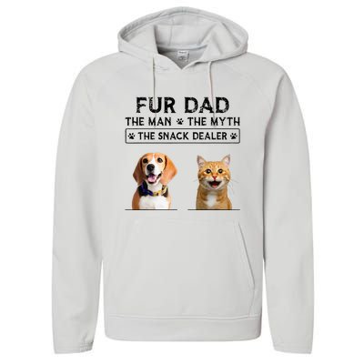 fur dad the man the myth the snack dealer Performance Fleece Hoodie