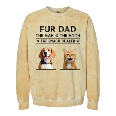 fur dad the man the myth the snack dealer Colorblast Crewneck Sweatshirt