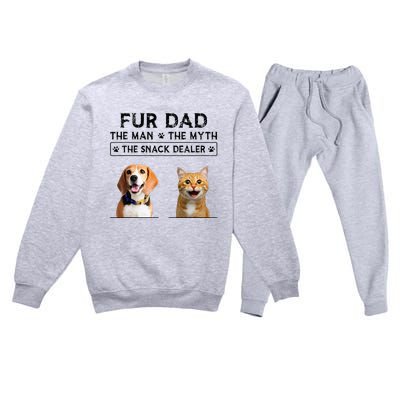 fur dad the man the myth the snack dealer Premium Crewneck Sweatsuit Set