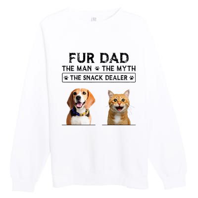 fur dad the man the myth the snack dealer Premium Crewneck Sweatshirt