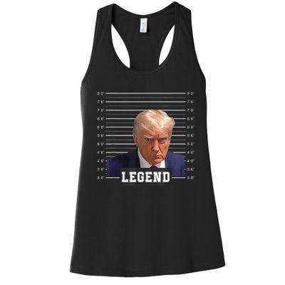 Free Donald Trump Mug Shot Republican President MAGA 2024 Women's Racerback Tank