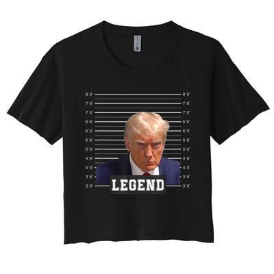 Free Donald Trump Mug Shot Republican President MAGA 2024 Women's Crop Top Tee