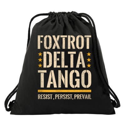 Foxtrots Deltas Tangos Resist Camo Camouflage Parks Hunting Drawstring Bag