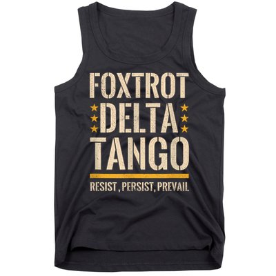 Foxtrots Deltas Tangos Resist Camo Camouflage Parks Hunting Tank Top