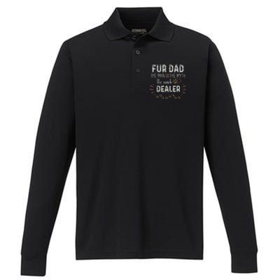 Fur Dad The Man The Myth The Snack Dealer Dog Fathers Day Performance Long Sleeve Polo